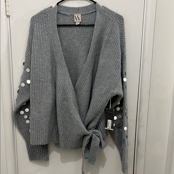 Worthington Sweaters - Worthington Wrap Sweater with Button Detail